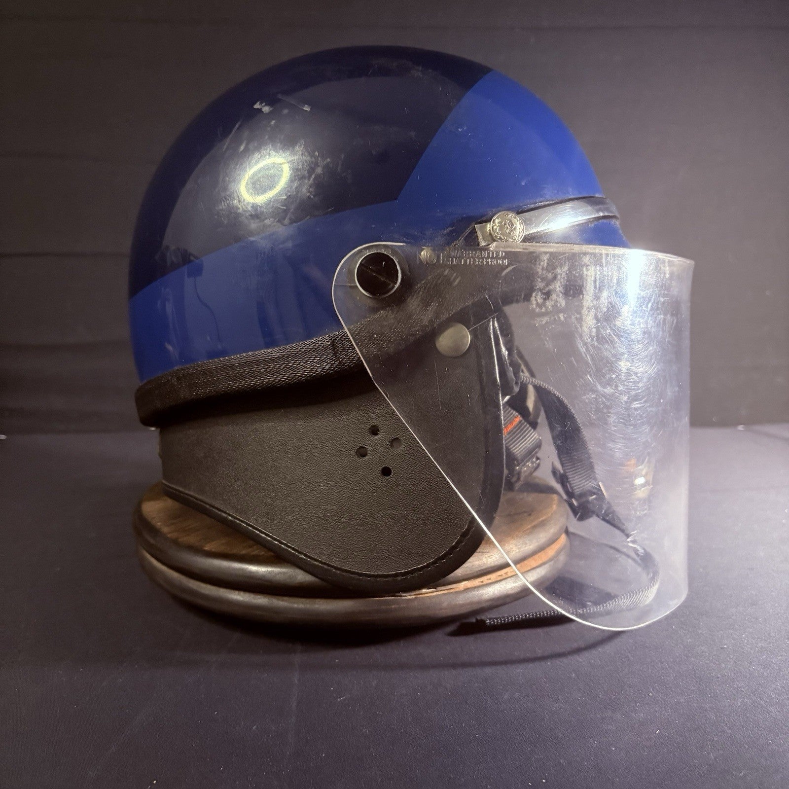 VTG Police Riot Helmet Blue Size Large w/ Removable Face Shield0