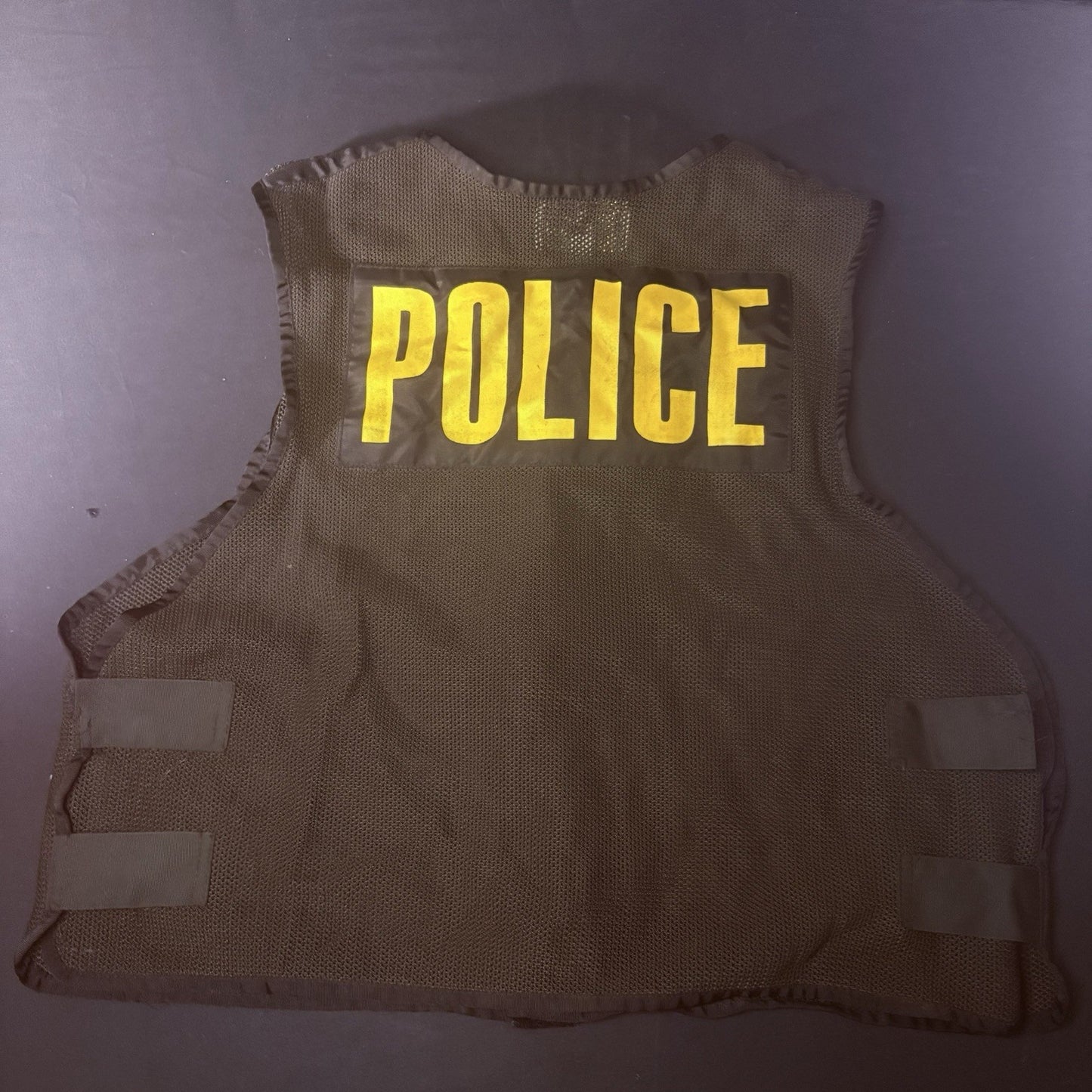 Police Black Safety Vest (Size Medium) Utility Vest w/ Badge & Pockets0