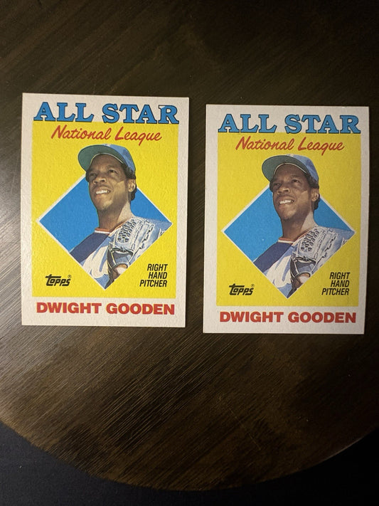 1988 Topps All Star 405 Dwight Gooden Error White on “R” + Extra Card High Grade0