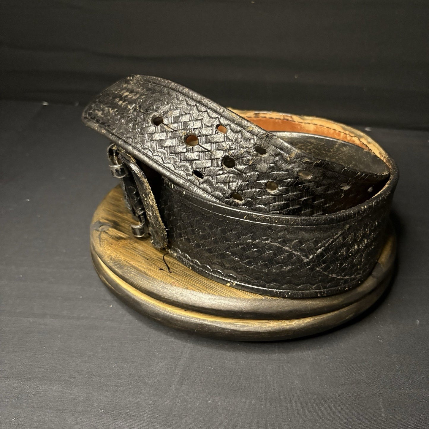 Dutyman Leather Duty Belt 38” Black Basket Weave3