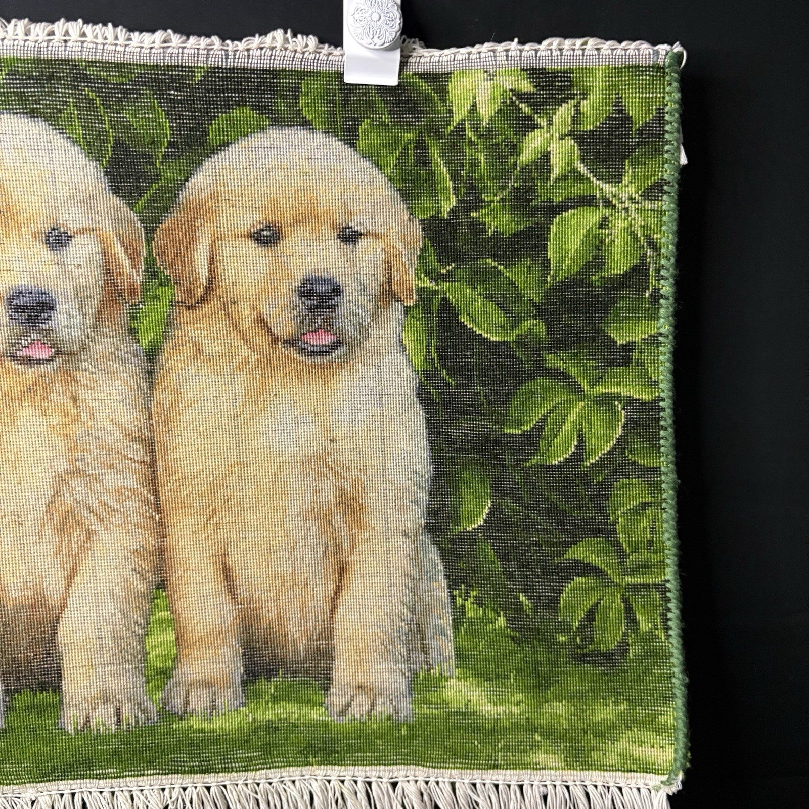 Pictorial Rug 3D Puppy Hand Knotted 24”x17” 224KPSI w/Free Rug Hangers18