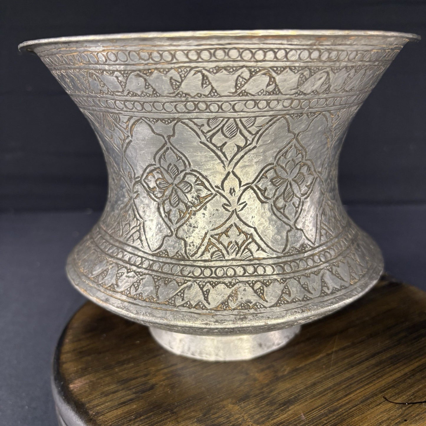 Qajar Era Copper Vessel Hand Hammered Islamic Calligraphy Tinned Late 1800s8