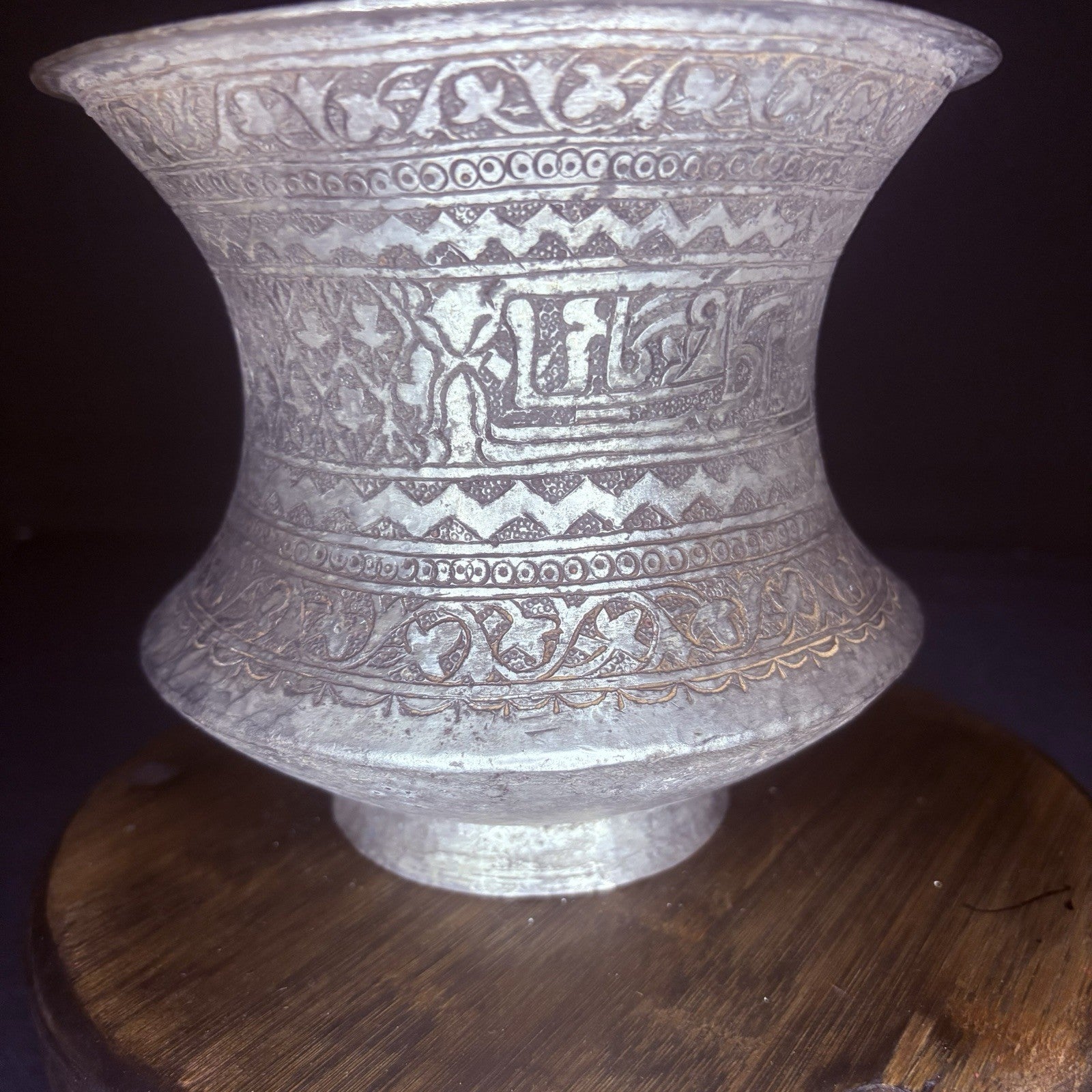 Qajar Era Copper Vessel Hand Hammered Islamic Calligraphy Tinned Late 1800s13