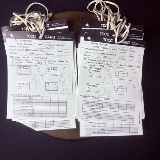 (15 Pack) NAR NORTH AMERICAN RESCUE COMBAT CASUALTY CARDS IFAK MEDIC MILITARY0