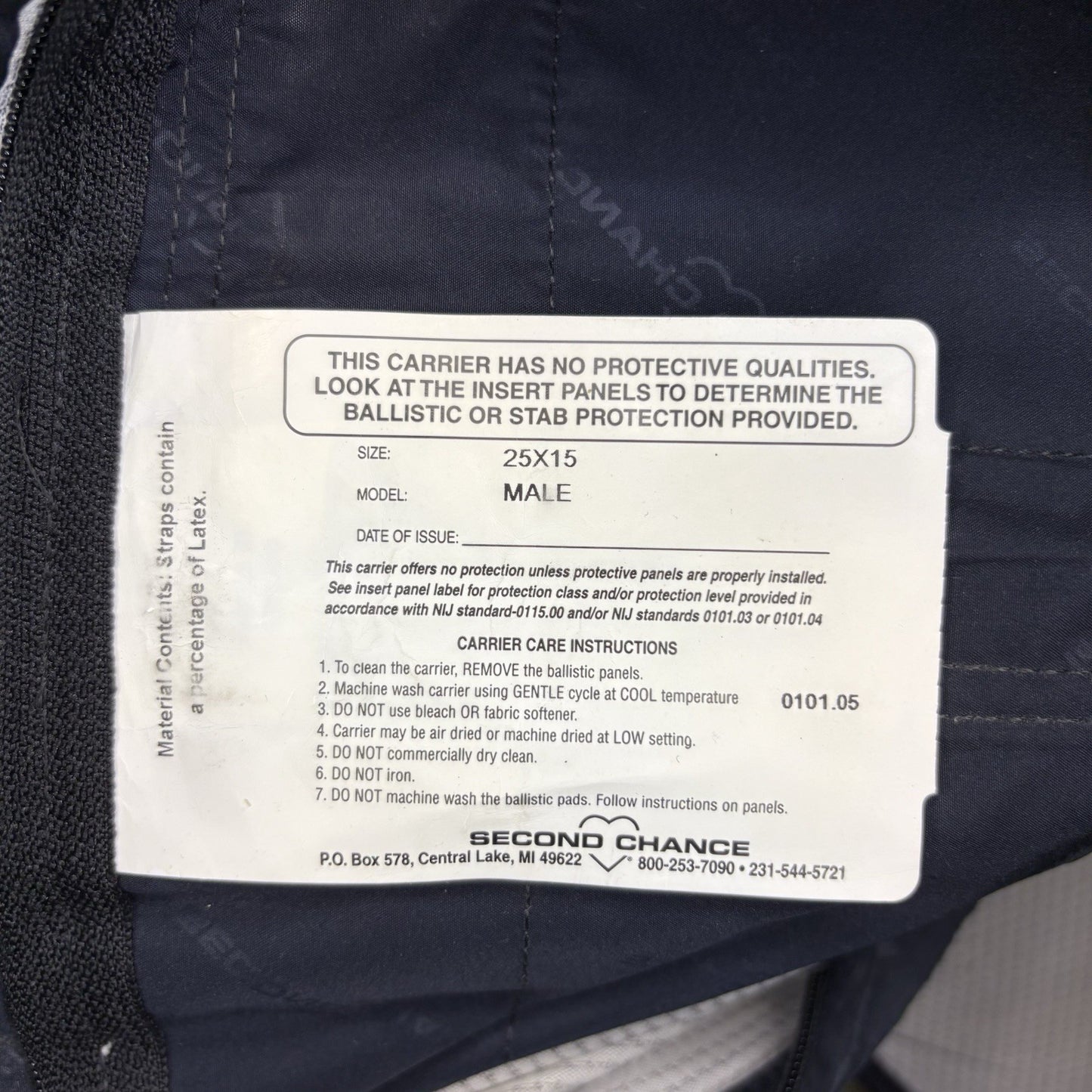 Second Chance 3A IIIA Bullet Proof Vest Size XL Ballistic Vest w/ Trauma Plate4