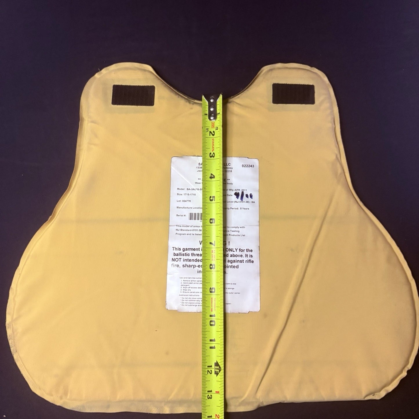 Safariland 3A Bullet Proof Vest Size Small Ballistic IIIA Concealable Armor Vest10