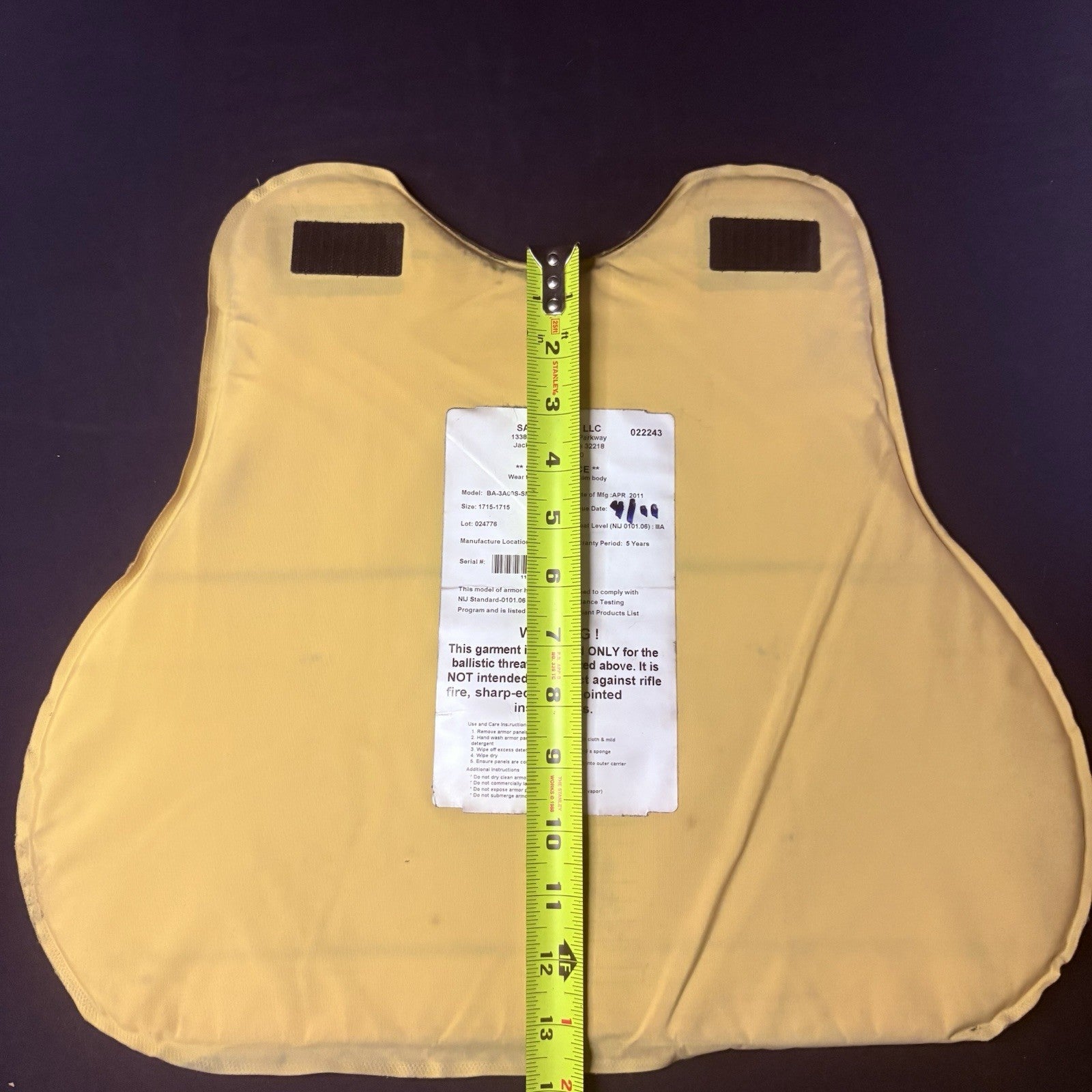 Safariland 3A Bullet Proof Vest Size Small Ballistic IIIA Concealable Armor Vest10