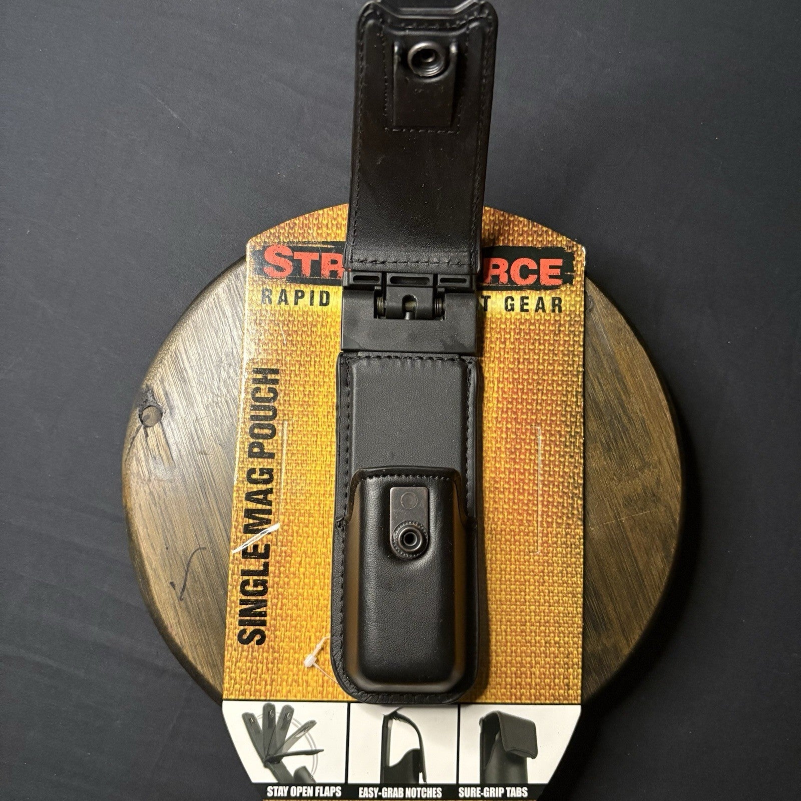 Leather Magazine Carrier ~Spring Loaded~ Pouch  .40, .357, 9mm Rapid Deployment1