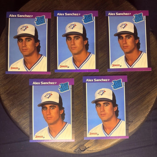 (Lot Of 5) 1989 Donruss # 47 ALEX SANCHEZ RATED ROOKIE RC Toronto Blue Jays0