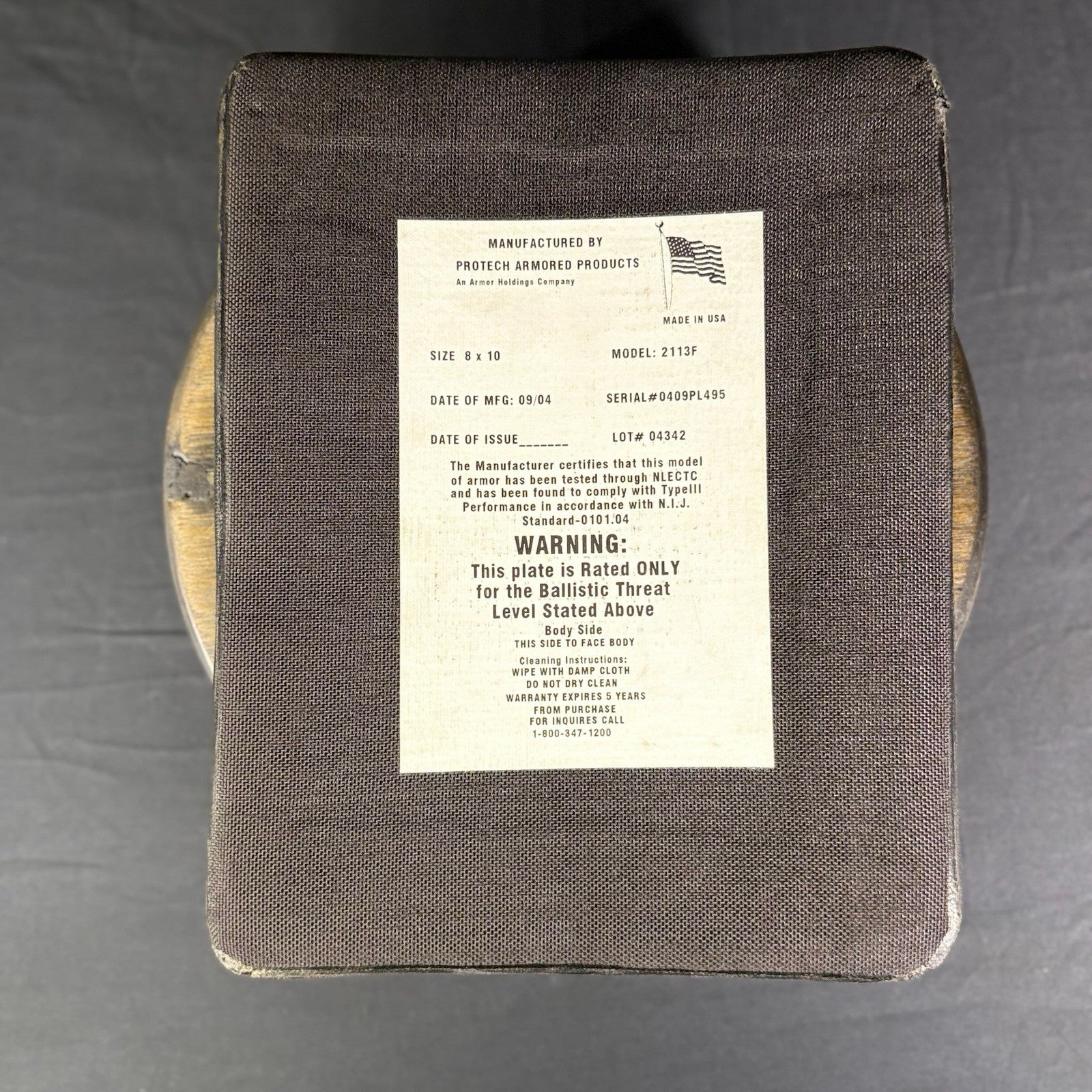 Protech Level III / 3 Plate 8” X 10” 2113F Rifle Threat Ballistic Plate5