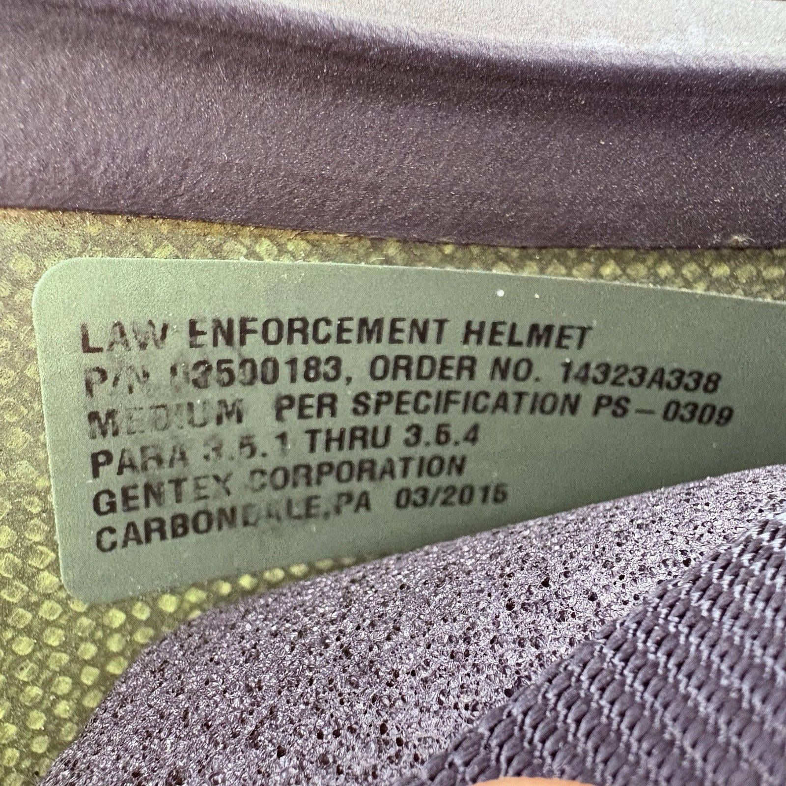 Gentex IIIA (3A) Ballistic Helmet Removable Face Shield Size Medium Bullet Proof5