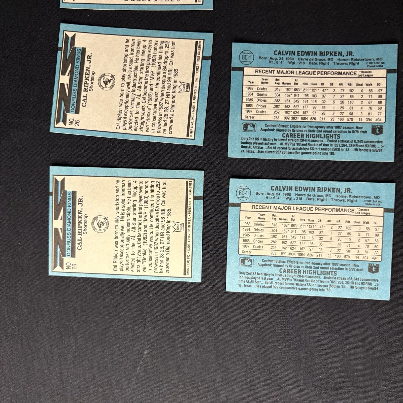 Cal Ripken Jr. 1988 Lot (15) High Grade Card Baltimore Orioles HOF Topps Donruss13