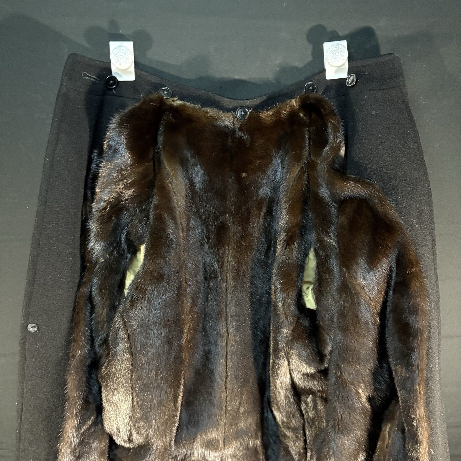 Burberry Fur Coat Mink Over Coat Women’s Size Medium Camel Hair w/Removable Mink11