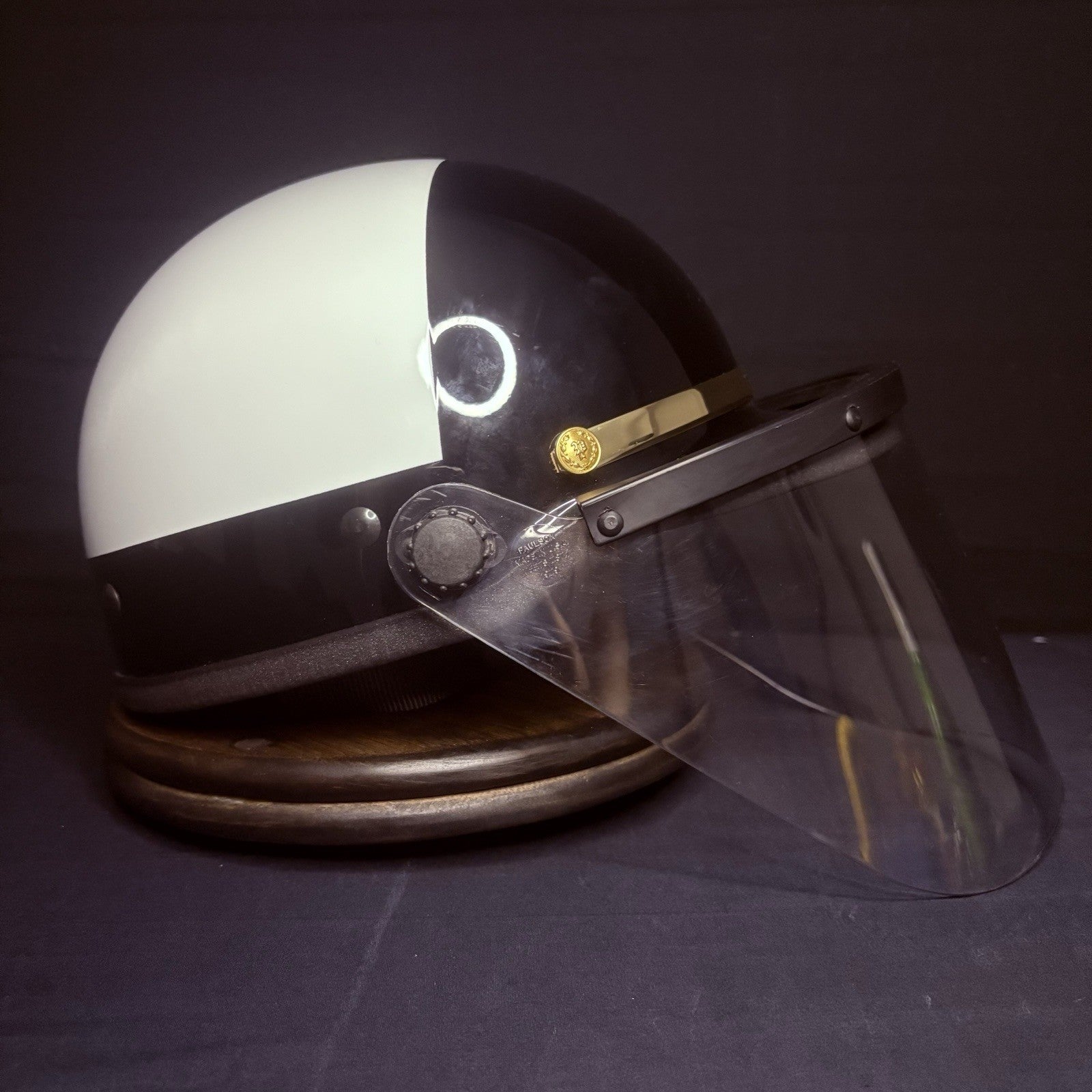 VTG Police Riot Motorcycle Helmet Black & White Size 6 7/8 with Z87 Face Shield5