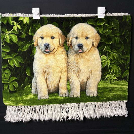 Persian Pictorial Rug 3D Puppy Hand Knotted 24”x17” 224KPSI w/Free Rug Hangers0