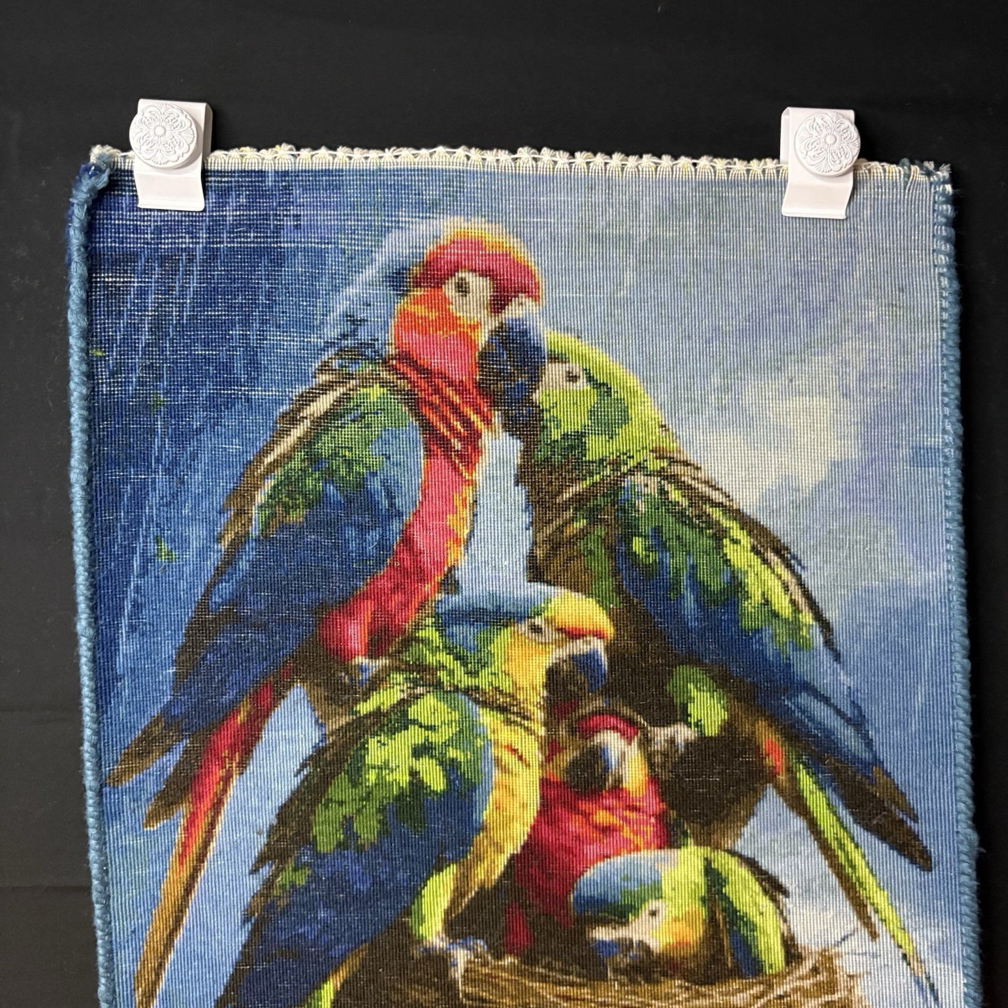 Persian Pictorial Rug Bird Hand Knotted 24”x16” 60X40cm 304KPSI w/Rug Hangers19