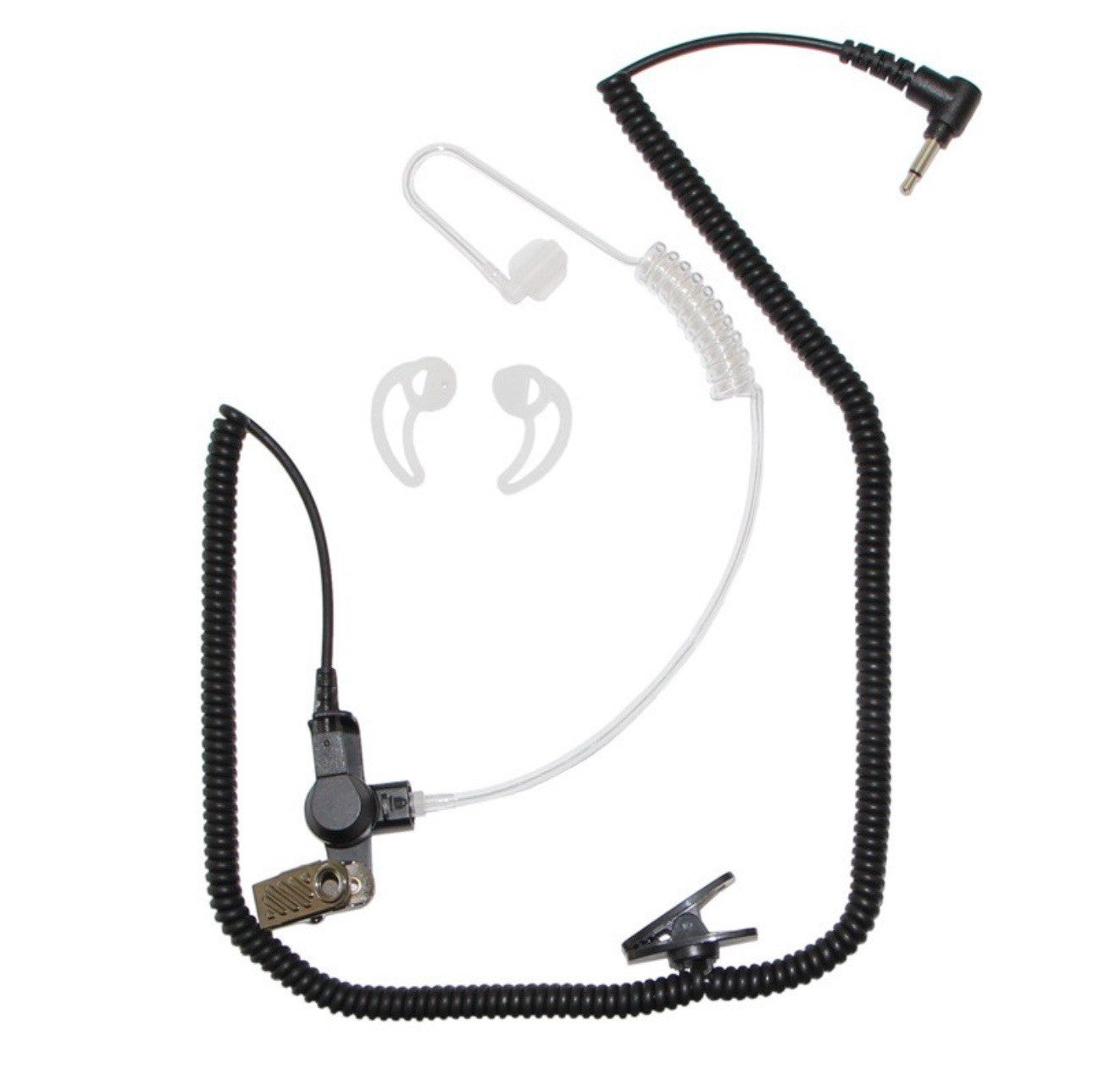 FOX CT Listen-Only Earpiece EP1089XC w/ Clear-Coiled Tube By Earphone Connection1