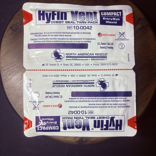 Twin Pack – HyFin Vent Compact Chest Seal (2 Seals Total) | for Entry/Exit0