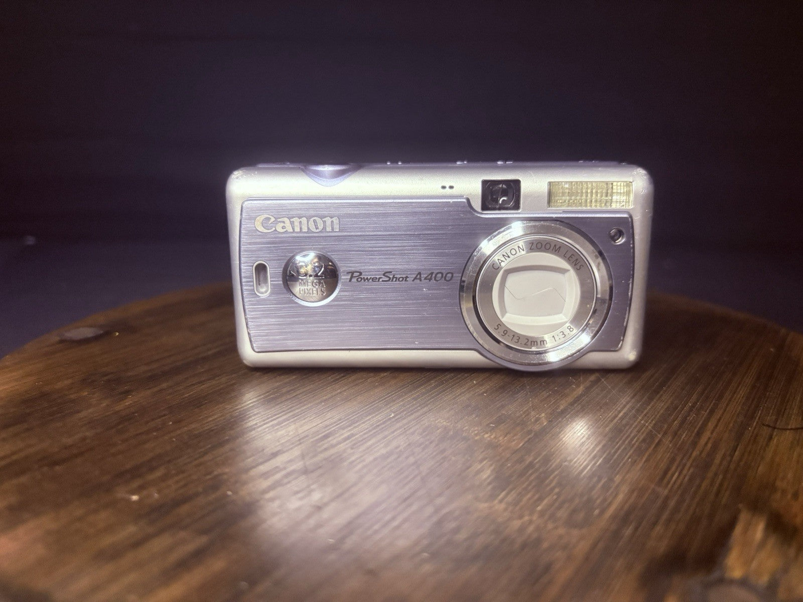 Canon Power Shot A400 Silver Digital Camera 3.2 Megapixels-tested w/Leather Case0