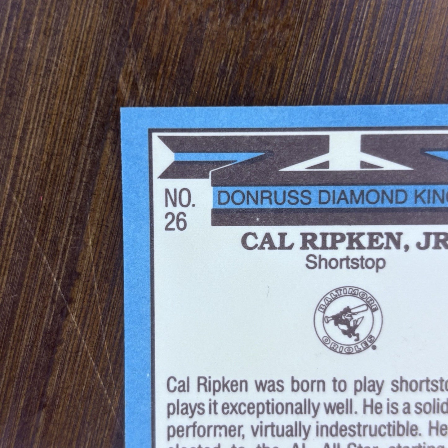 1988 Donruss Cal Ripken JR Error Diamond Kings#26 Card Multiple Error See Photos11