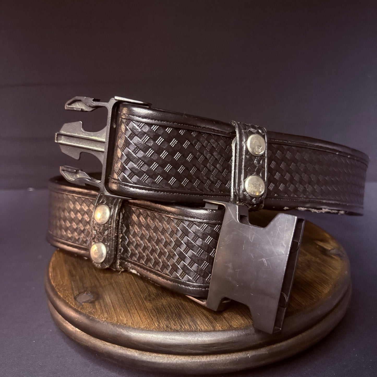 Bianchi 7950 Duty Belt Size 40”-46" w/Belt Keepers AccuMold Basketweave Leather0