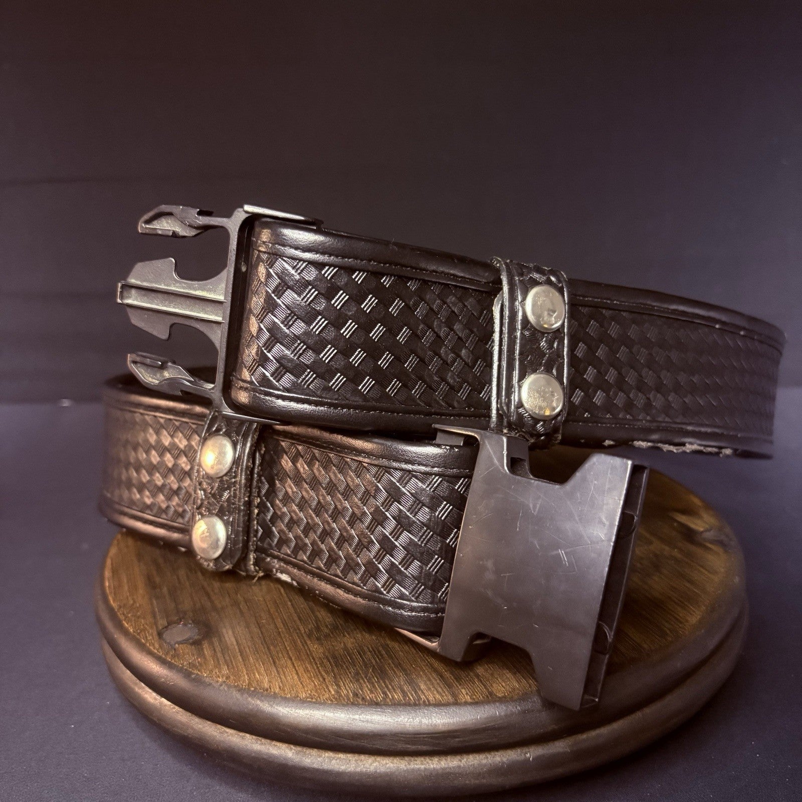 Bianchi 7950 Duty Belt Size 40”-46" w/Belt Keepers AccuMold Basketweave Leather0