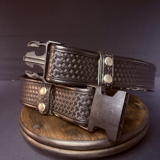 Bianchi 7950 Duty Belt Size 40”-46" w/Belt Keepers AccuMold Basketweave Leather0