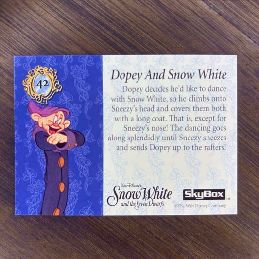 1994 Skybox Snow White Card #42 "Dopey And Snow White" High Grade Trading Card1