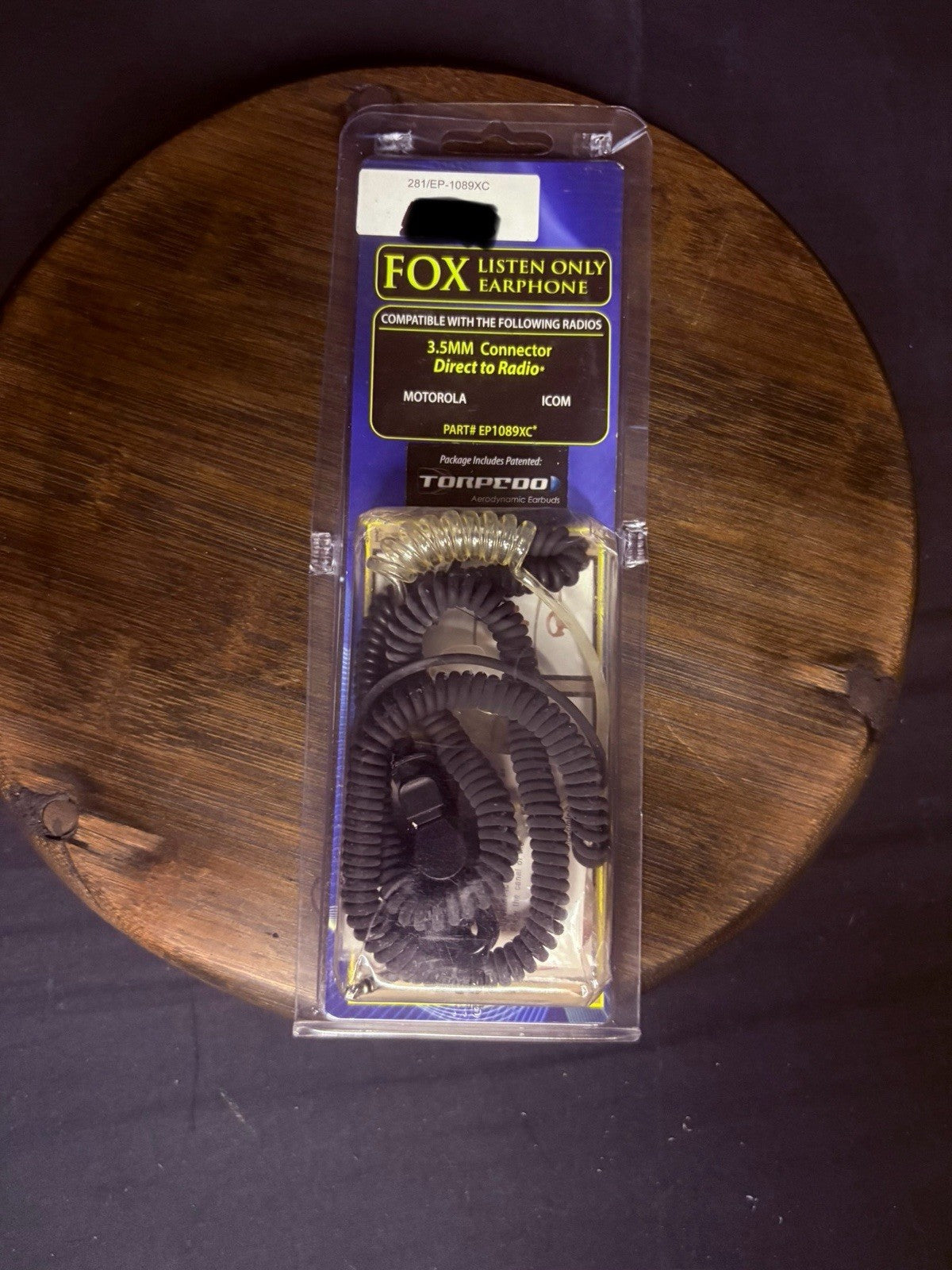 FOX CT Listen-Only Earpiece EP1089XC w/ Clear-Coiled Tube By Earphone Connection0