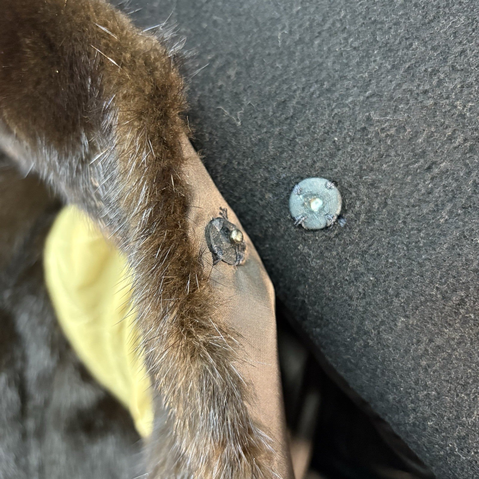 Burberry Fur Coat Mink Over Coat Women’s Size Medium Camel Hair w/Removable Mink15