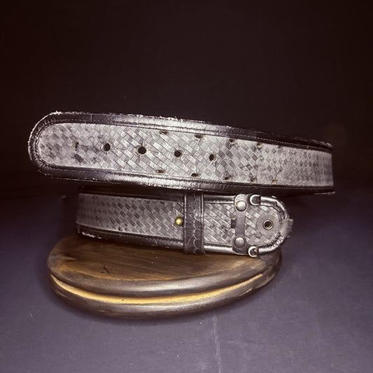 Bianchi Duty Belt (Size 40") Waist AccuMold Black Basket Weave Leather0