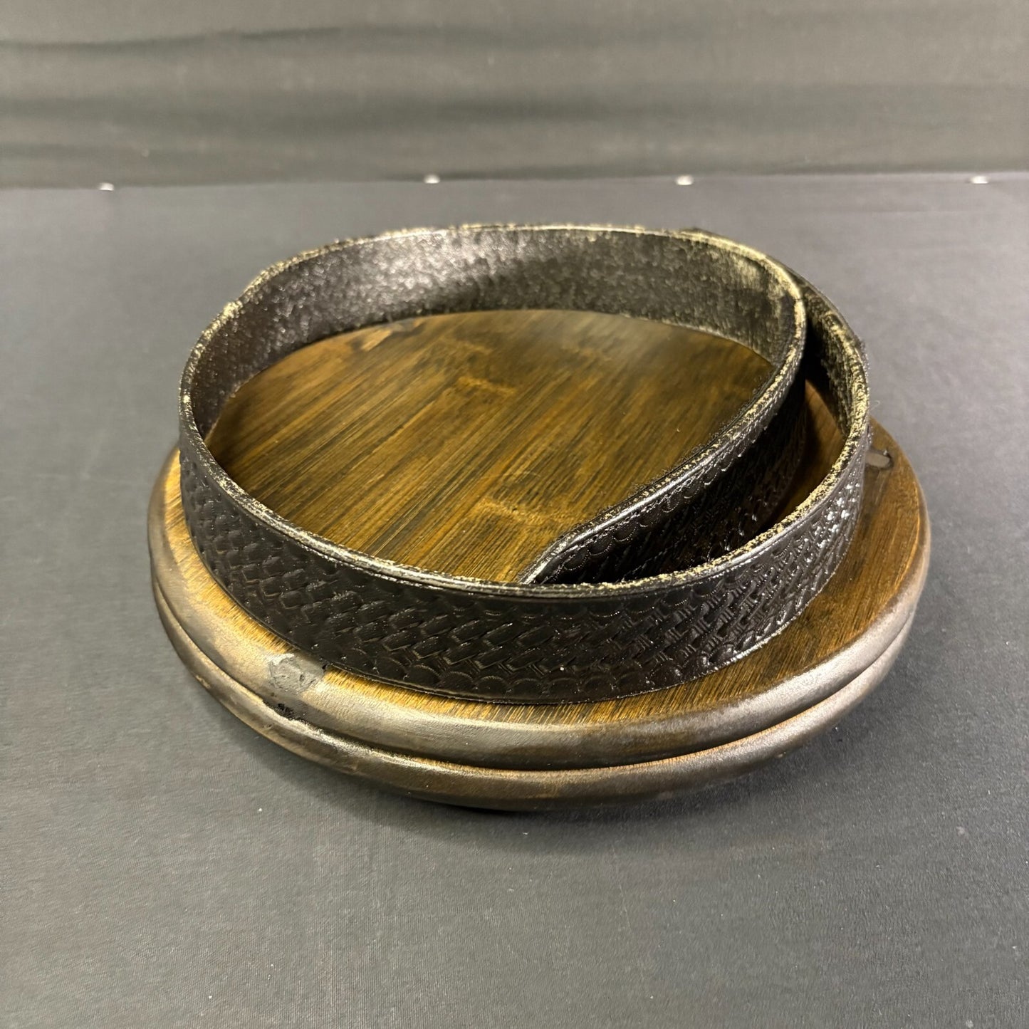 Bianchi  Buckless Duty Belt 34" Waist Black Basket Weave Leather3