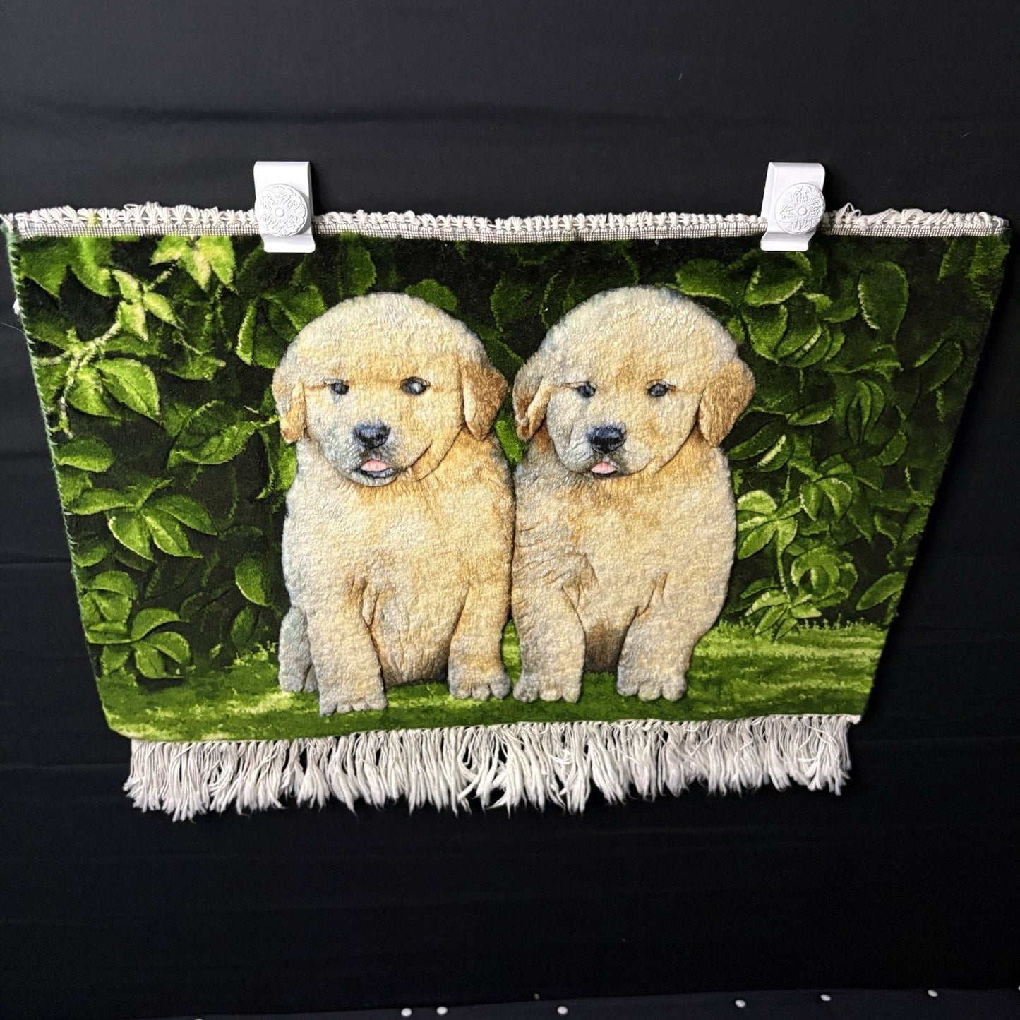 Pictorial Rug 3D Puppy Hand Knotted 24”x17” 224KPSI w/Free Rug Hangers12