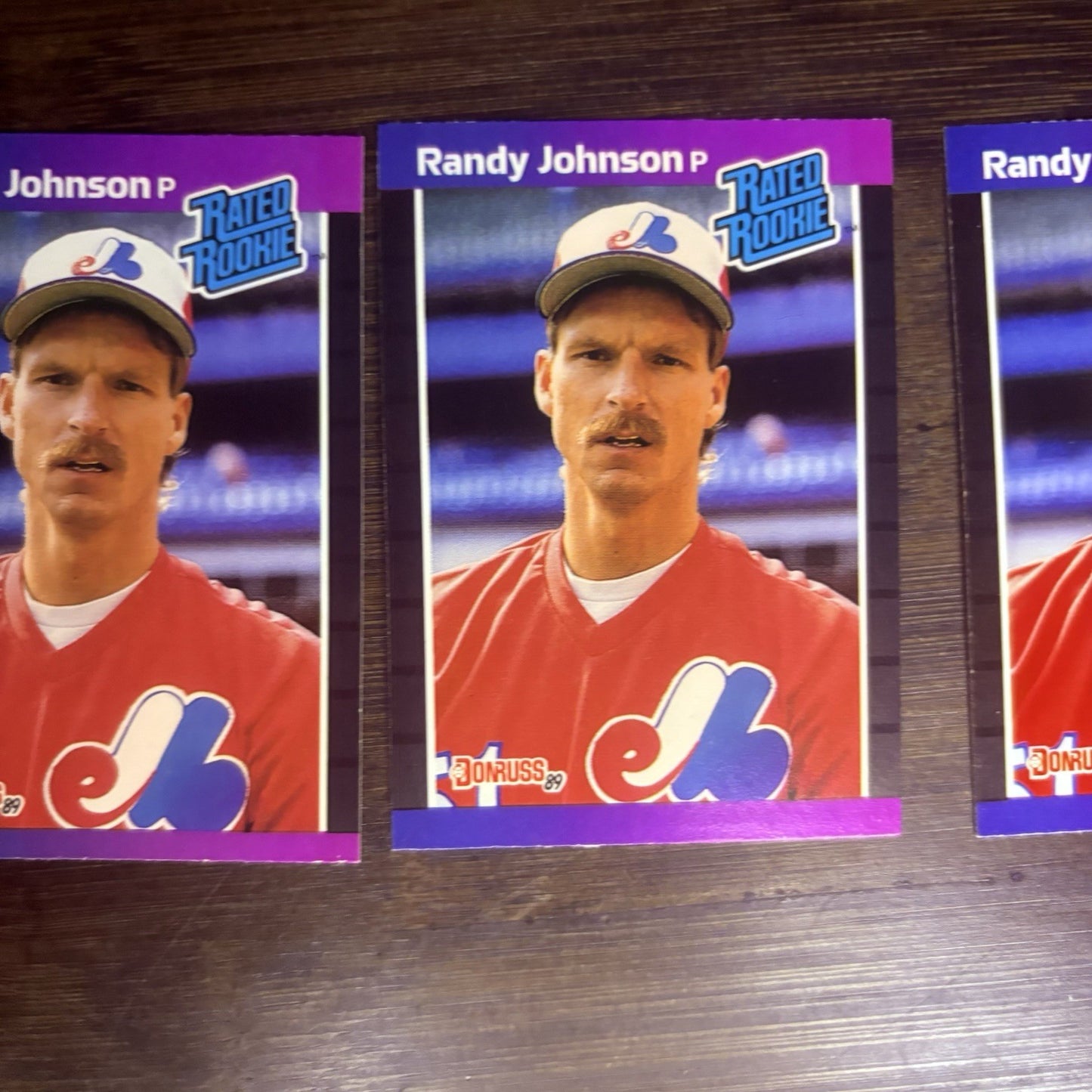 1989 Donruss RANDY JOHNSON Rookie Card #42  Montreal EXPOS  (Lot of 3)3