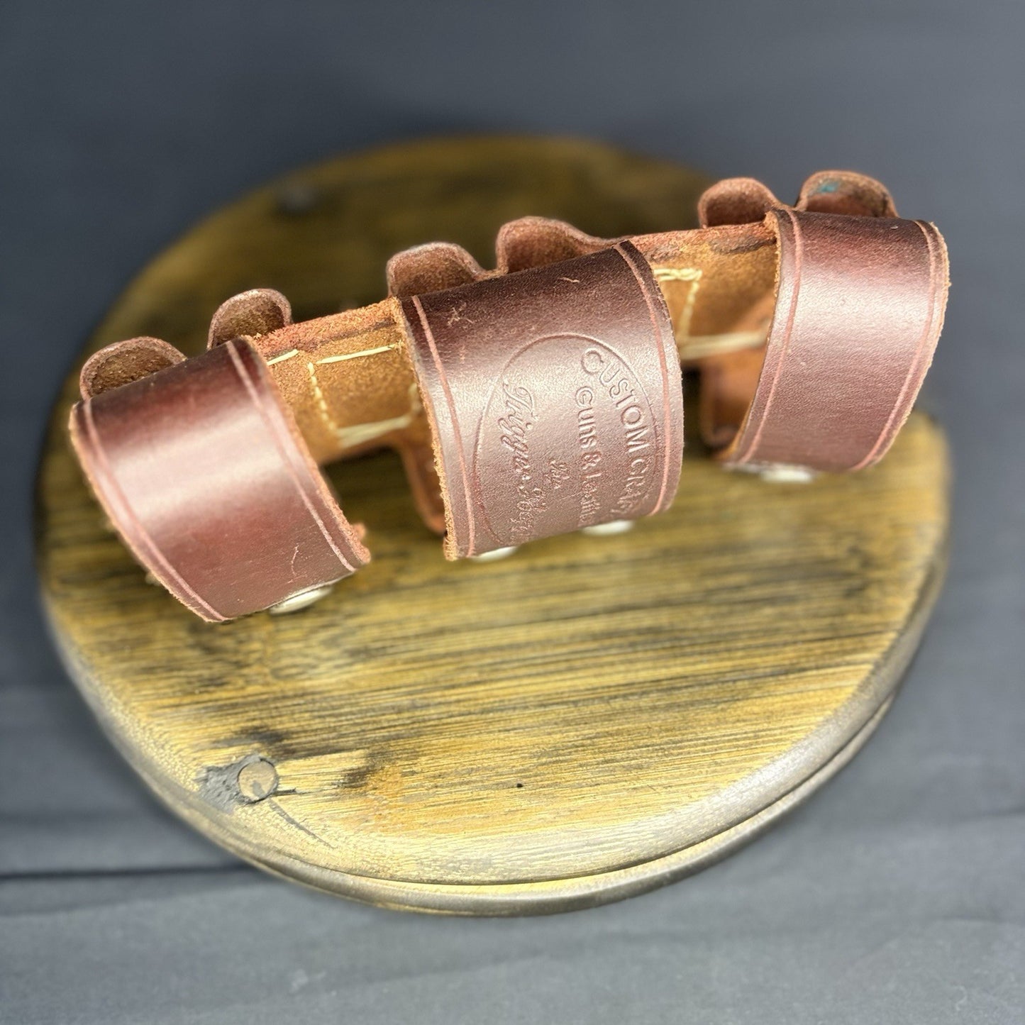 Custom Crafted Guns And Leather Shotgun Shell Belt Carrier By Trigger Happy3