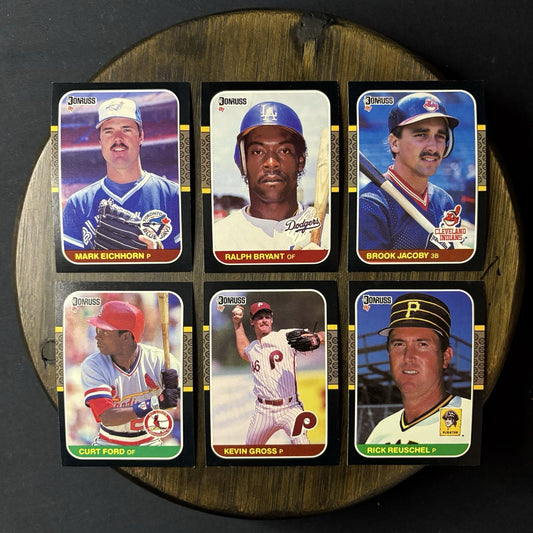 Donruss 1987 High Grade Cards #321, #587, #104, #454, #236, #188 (Lot 6)0