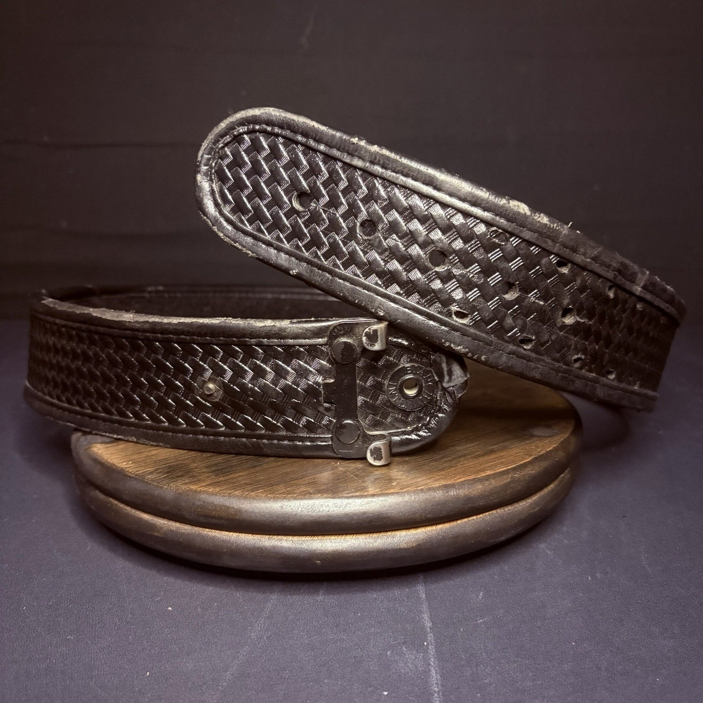 Bianchi Duty Belt (Size 36") Waist AccuMold Black Basket Weave Leather0