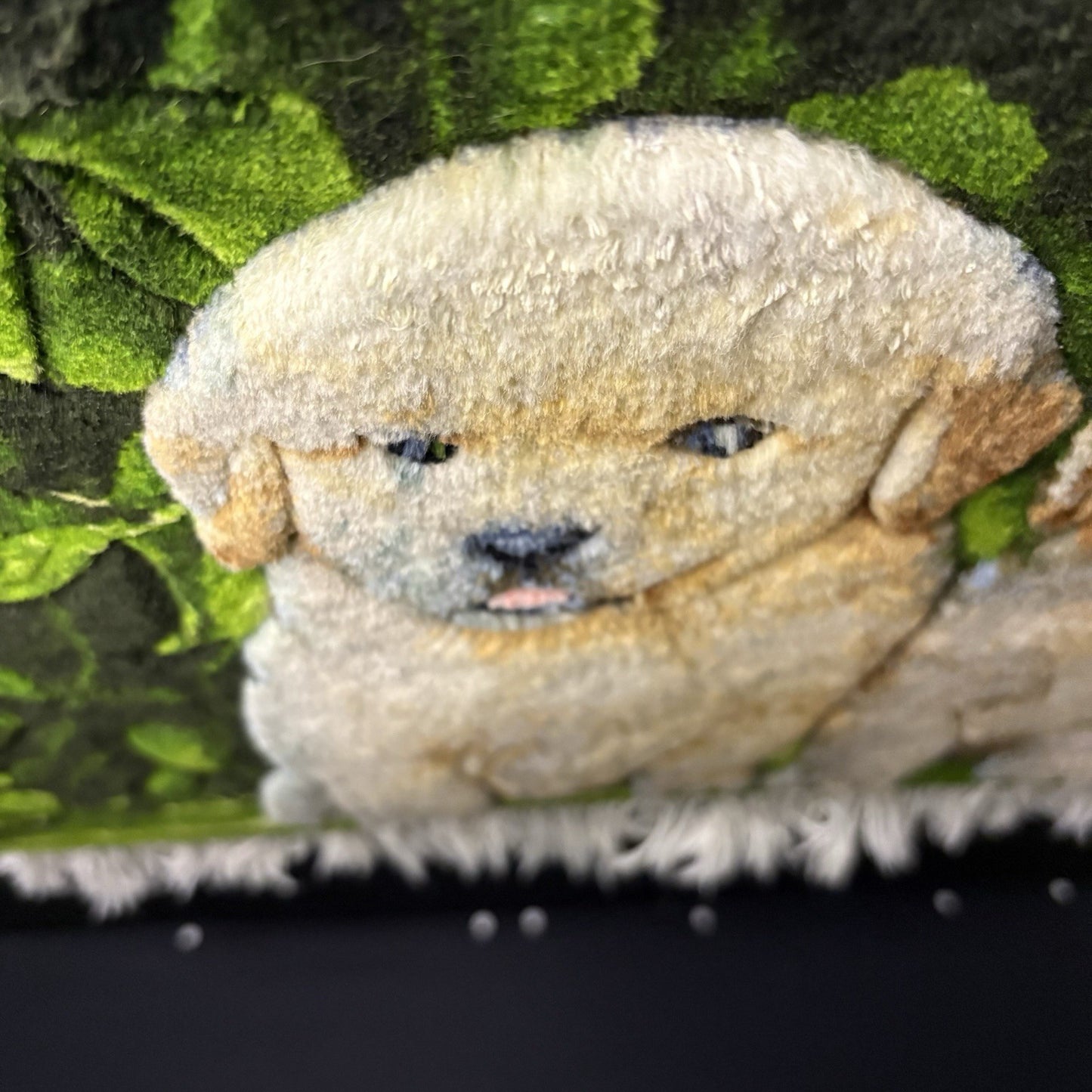 Pictorial Rug 3D Puppy Hand Knotted 24”x17” 224KPSI w/Free Rug Hangers13