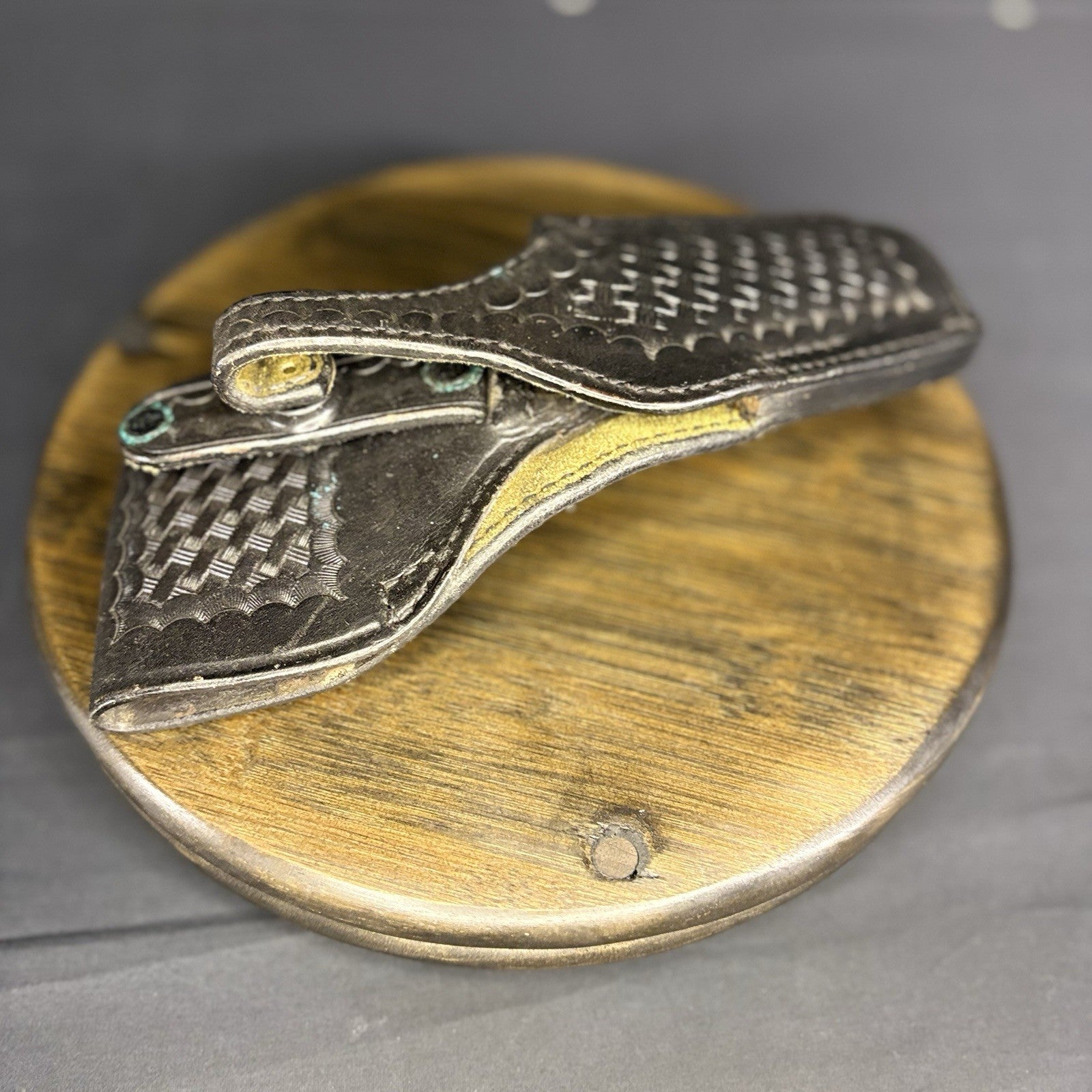 Safariland #55 Black Basket Weave Holseter For Colt C Pistols Snap Closure6