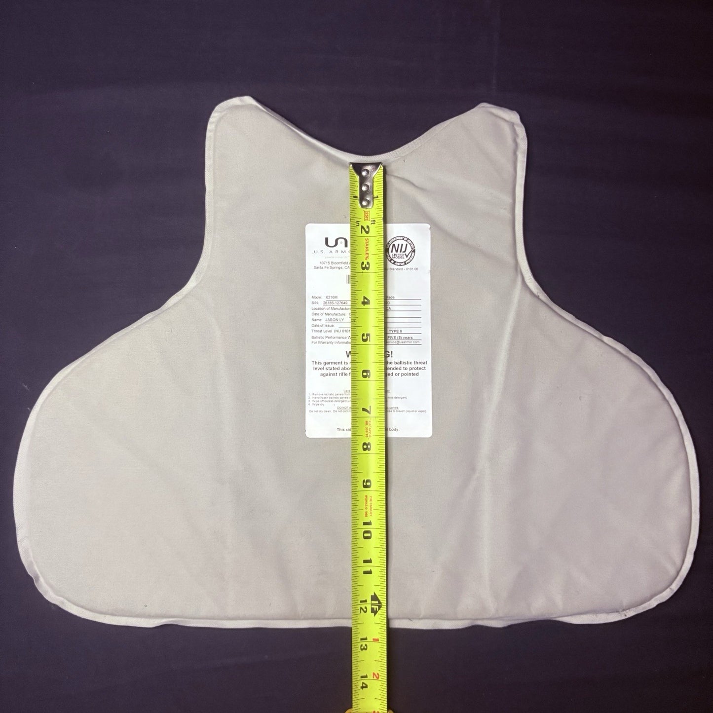 US Armor Level II (2)  Bullet Proof Concealable Vest -Size SMALL- 202013