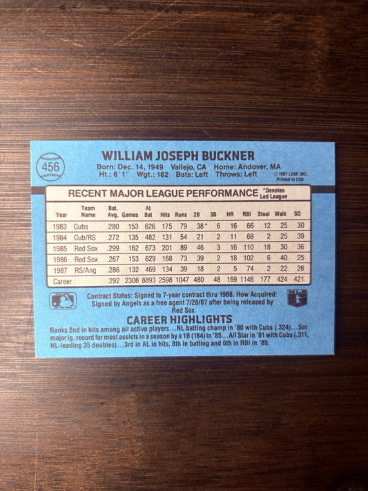 1988 Bill Buckner Donruss Baseball Card #4561