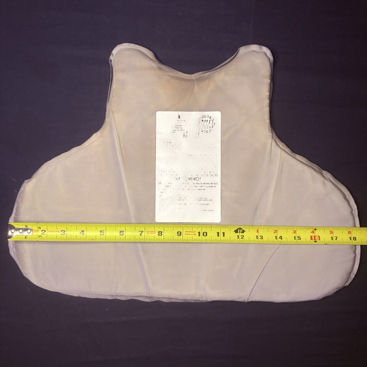 US Armor IIIA (3A) Bullet Proof Concealable Vest -Size SMALL- 201913