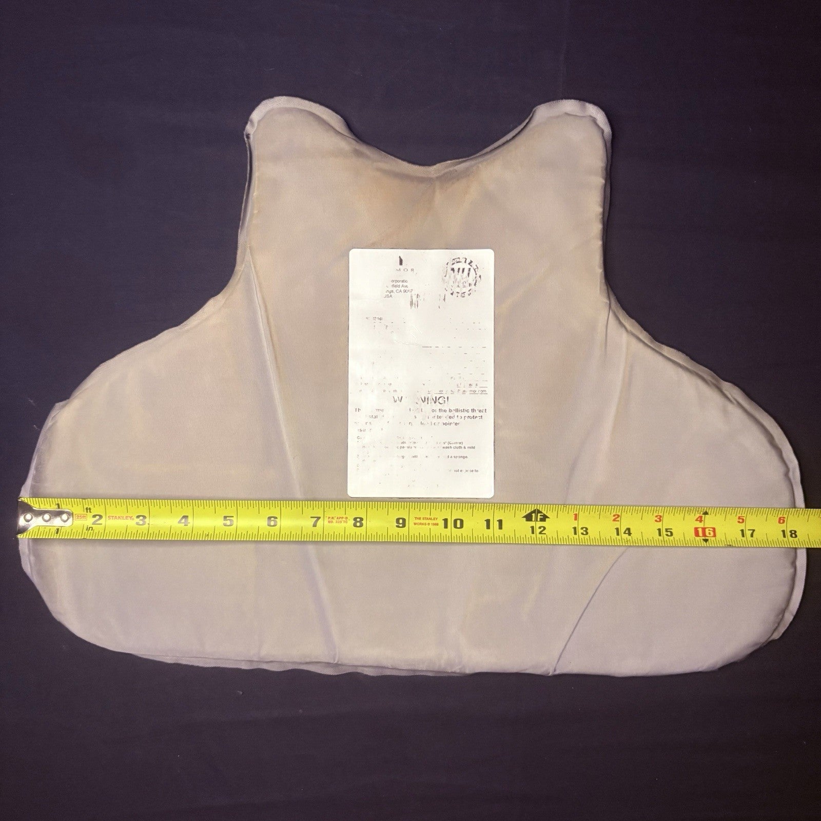 US Armor IIIA (3A) Bullet Proof Concealable Vest -Size SMALL- 201913