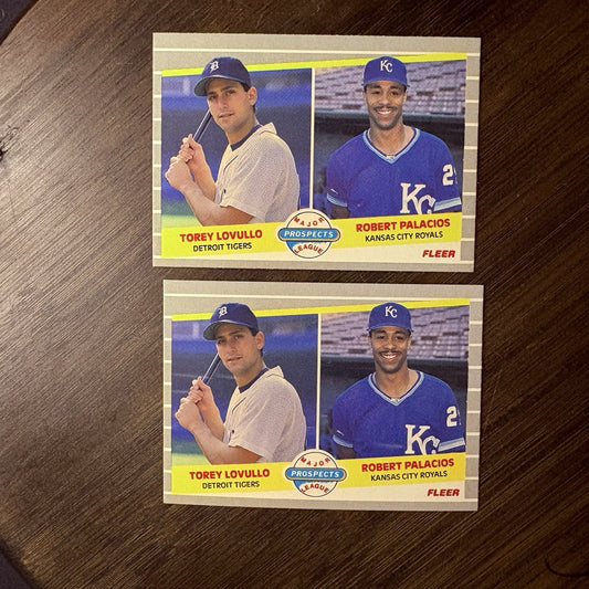 1989 Fleer Prospects Torey Lovullo, Robert Palacios #648 (RC) 2 High Grade Cards0