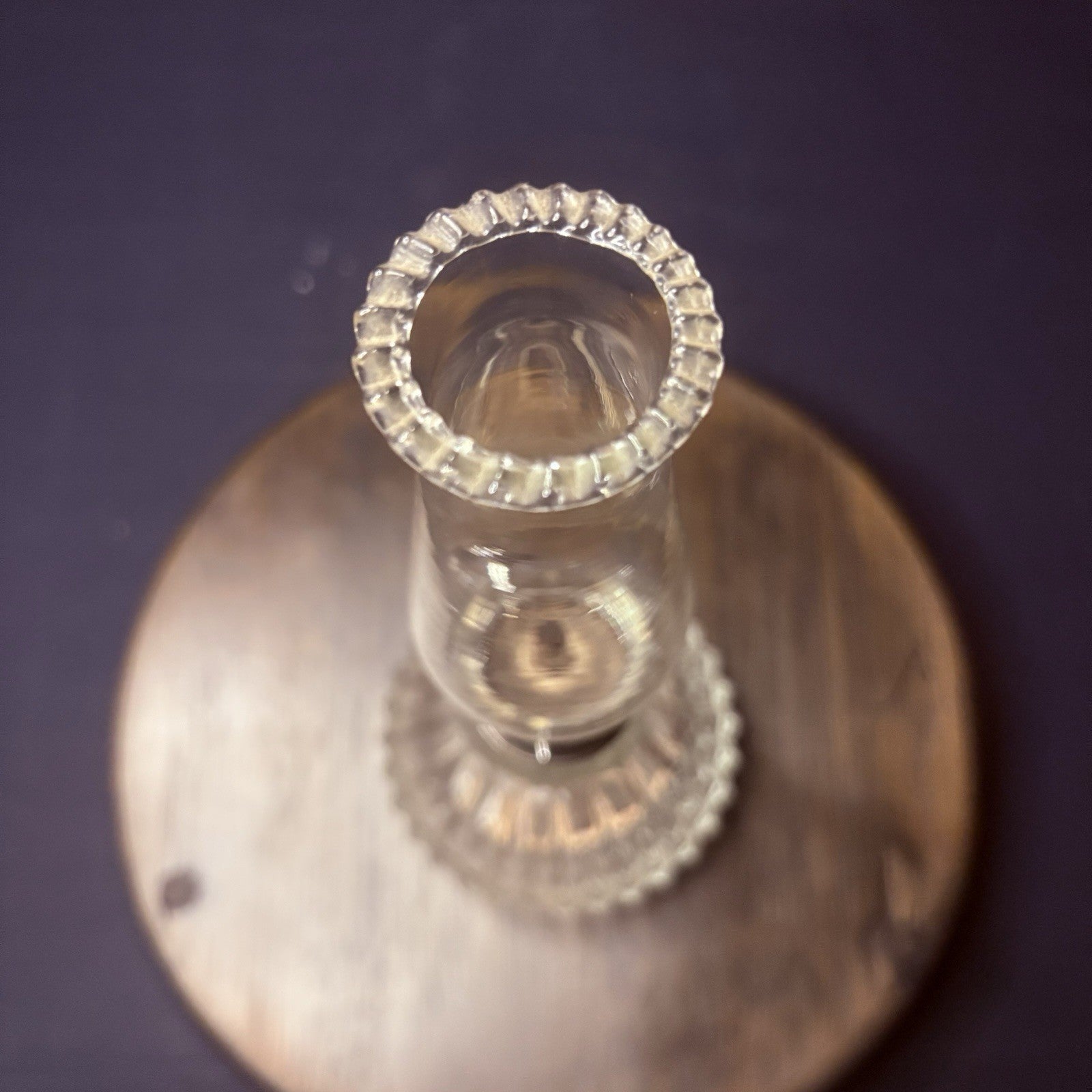 VTG Miniature Hurricane Oil Lamp Lamplight Farms Petite Diamond Cut Crystal Base3