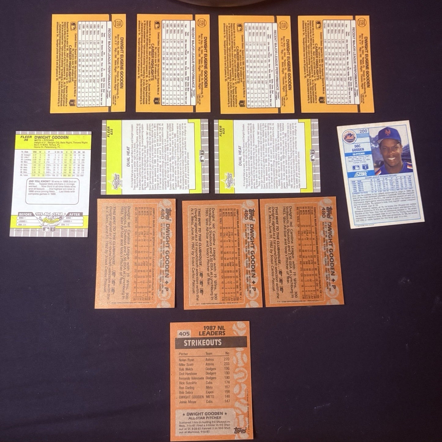 (Lot of 20) Dwight/ Doc Gooden Assorted Card 1987 to 1989 Topps Donruss Fleer10