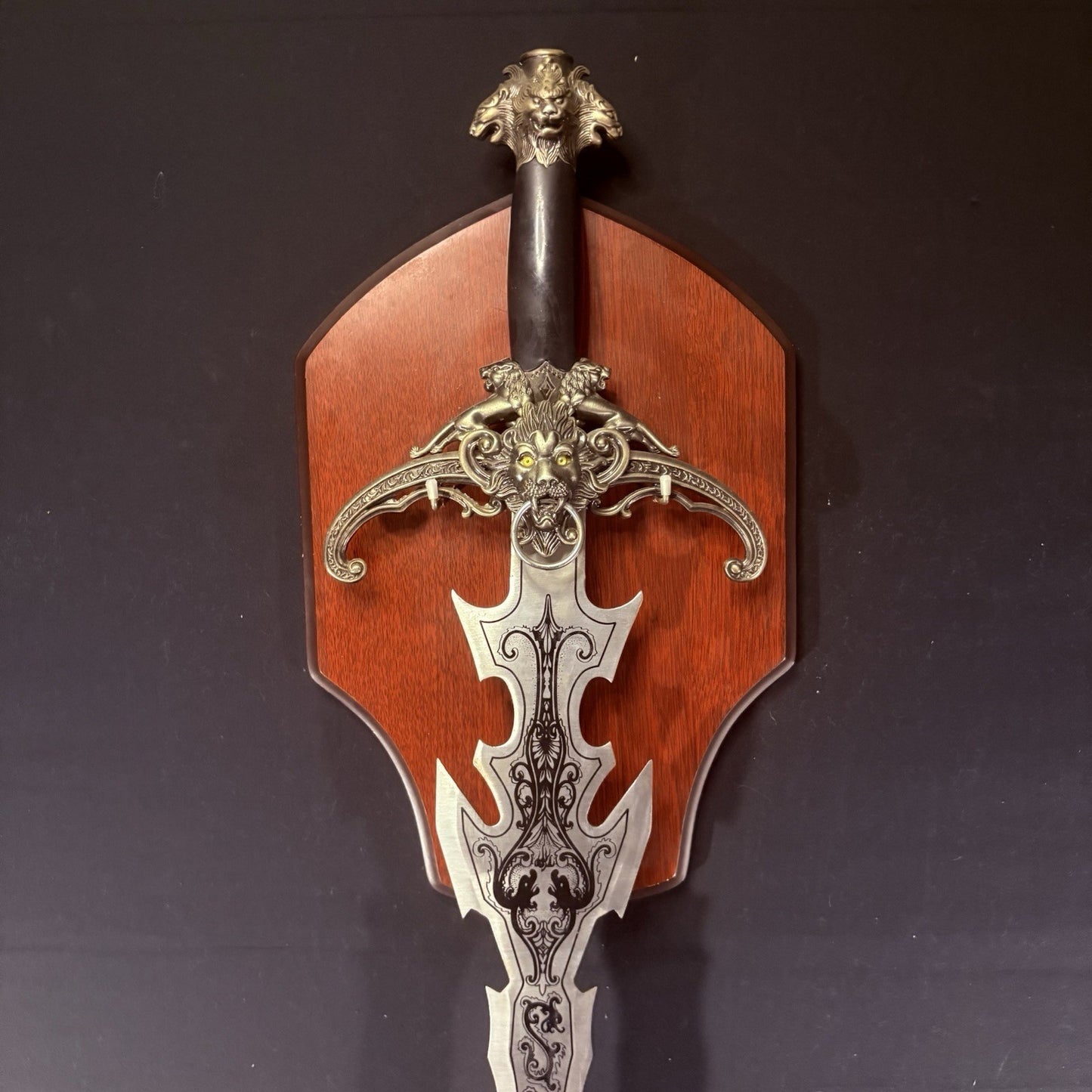 Sword Plaque Wall Mount Wood Vertical Display Holder Stand For Any Sword1