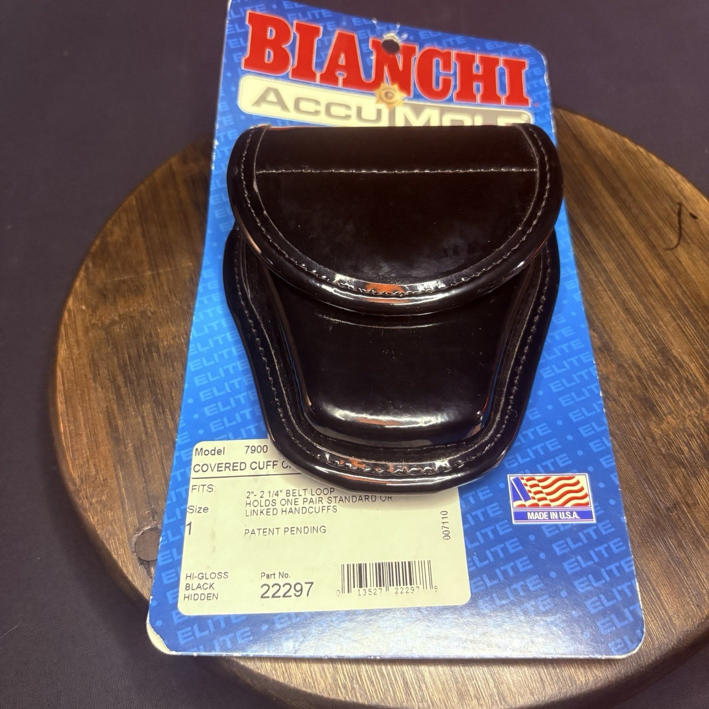 Bianchi Handcuff Case Model 7900 Plain Black AccuMold Elite Covered 222974