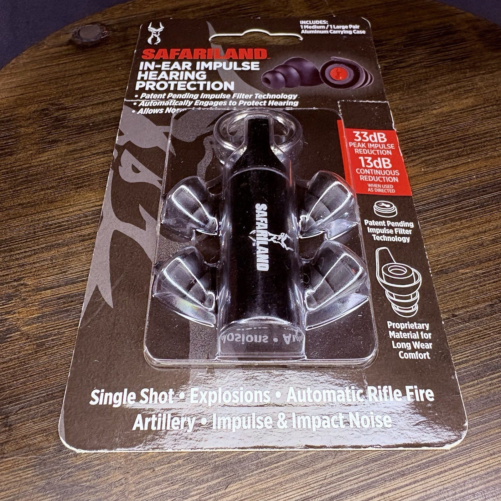 Safariland Impulse Hearing Protection, In Ear Earplugs with Keychain Storage0