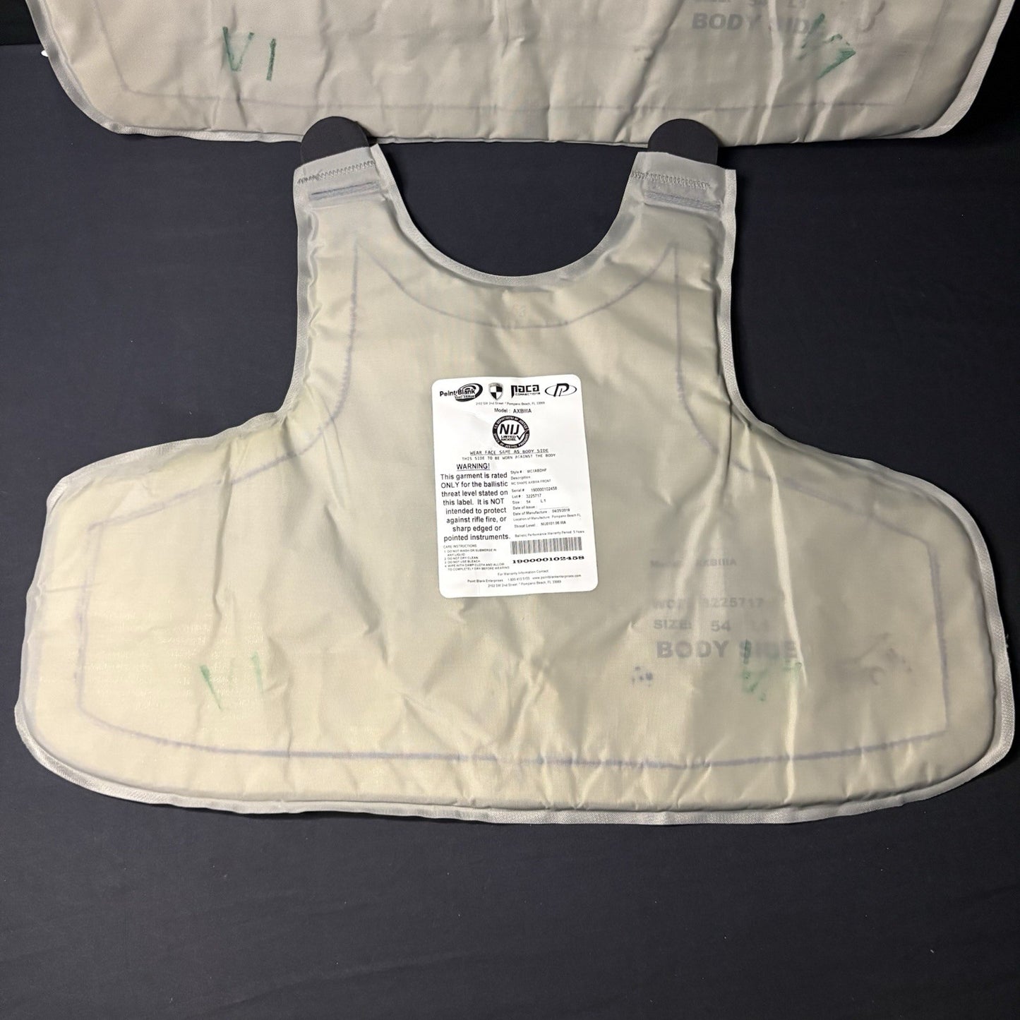 PB Armor 3A (IIIA) Plates AXIIIA Size (XXL) XX-Large & Long ~2019~ Bullet Proof2